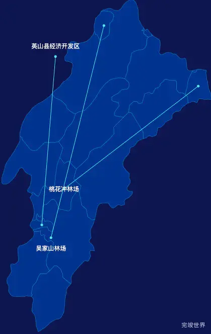 echarts黄冈市英山县geoJson地图自定义引导线